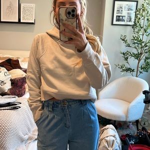 Lululemon sparkle beige cropped hoodie